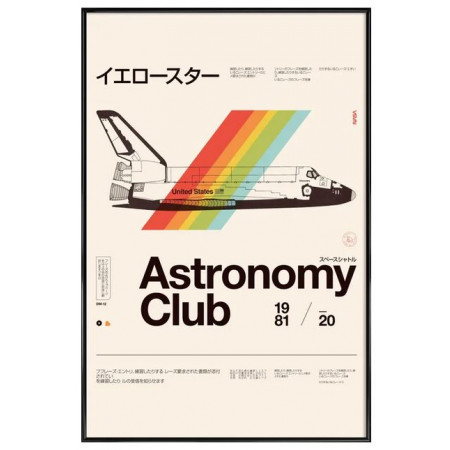 Astro club - Affiche Juniqe avec cadre noir 