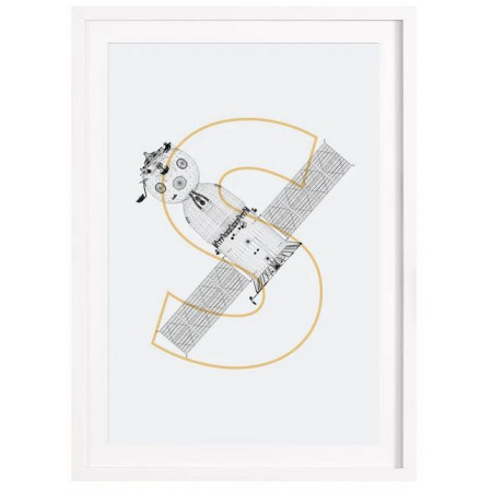 Soyuz modul - Affiche Juniqe avec cadre blanc 2