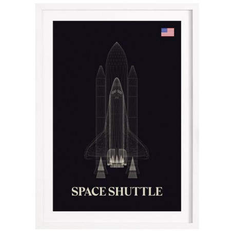 Nasa Space shuttle 3 - Affiche Juniqe avec cadre blanc 2