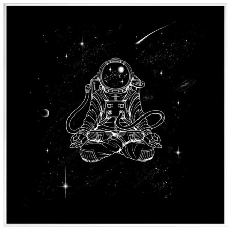 Zen Astronaut - Affiche Juniqe avec cadre noir 2