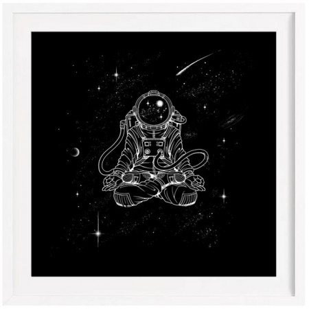 Zen Astronaut - Affiche Juniqe avec cadre blanc 2