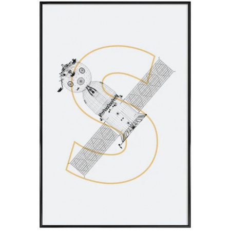Soyuz modul - Affiche Juniqe avec cadre noir 2