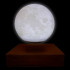 Globe Lune 3D lumineux sur base bois en lévitation