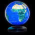 globe terrestre lumineux lévitation base noire